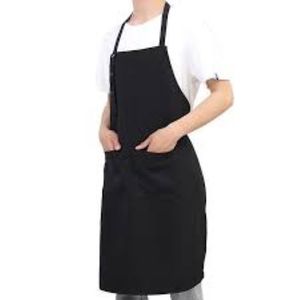 Delantal de babero de lona de Algodón 100% con logotipo personalizado, ropa de chef de cocina reutilizable lavable ecológica para limpieza y cocina - Product Image 1