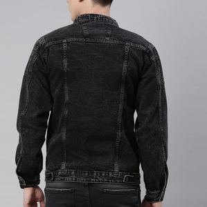 Chaqueta vaquera con cremallera para hombre personalizada OEM tela de temporada de invierno de talla grande con bordado callejero - Product Image 4