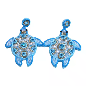 Pendientes bordados Pendientes de cuentas de semillas bordadas a mano de la mejor calidad Precio bajo por artesanía MD - Product Image 1