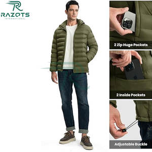 Veste de ski matelassée à capuche pour homme, coupe-vent, imperméable et respirante, 100 % polyester, service OEM, collection 2025 Razorts - Product Image 3