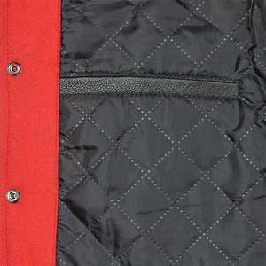 Blouson matelassé d'hiver pour homme, vert foncé uni, imperméable et respirant, avec capuche, manches contrastantes en laine, col, poignets et ourlet zippés à l'avant - Product Image 5