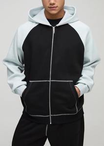 Ensemble de survêtement de course à pied pour homme, décontracté, athlétique, 2 tons, séchage rapide, anti-exposition, sweat-shirt et pantalon de jogging, manches contrastées, polaire technique, 2 pièces - Product Image 5