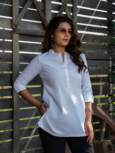 Moda mujer Casual corto Kurti algodón étnico verano desgaste Top exportación al por mayor fabricante bajo precio - Product Image 2