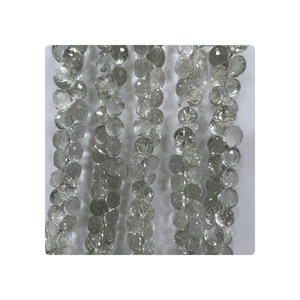 Calidad Premium Natural facetado verde amatista cuarzo piedra preciosa cebolla gotas Briolette cuentas tamaño personalizado joyería fabricación Alif - Product Image 1