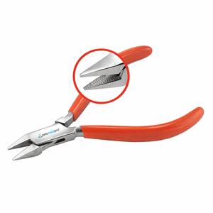 Pince à bec plat courte à mâchoires dentelées, outil de précision pour la fabrication de bijoux - Product Image 1
