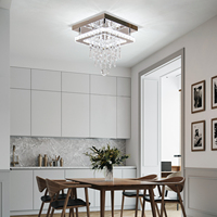 Lustres en cristal carrés de 9.8 "Lustre de plafond Luminaires de 18 pouces Lustre moderne pour chambres à coucher Salle à manger