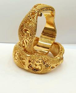 Venta al por mayor 24K chapado en oro pulseras de latón inoxidable con estilo de alta calidad brazaletes de moda 24K chapado en oro joyería - Product Image 3