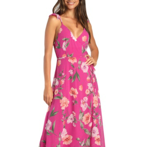 Haute couture dos croix sangle conception décontracté été élégant étage longueur col en v décontracté numérique imprimé longue Maxi robe - Product Image 1