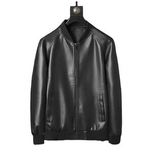 2025 otoño nuevos hombres negro Biker PU abrigo de cuero moda coreana hombres Pu chaqueta de cuero tendencia Casual Fit chaqueta delgada para hombres - Product Image 1