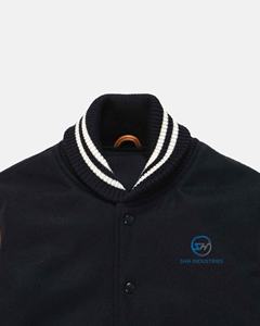 Veste de baseball en laine personnalisée avec broderie en chenille, vêtements décontractés, lettres, manches en cuir véritable - Product Image 6