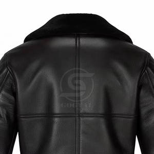 Veste en cuir de mouton de haute qualité, logo personnalisé, veste d'hiver, vêtements de mode, veste en cuir de mouton pour hommes - Product Image 4