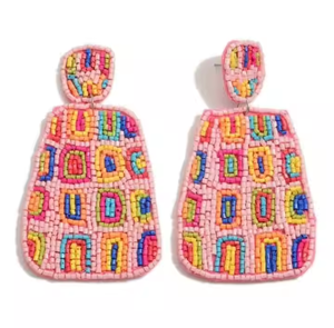 Boucles d'oreilles en perles de rocaille haute couture bijoux artificiels multicolores avec perle et diamant pour cadeau de fête de mariage pour les femmes - Product Image 3