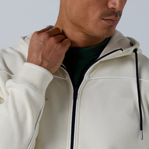 Ensemble de vêtements de rue pour hommes en contraste de couleurs différentes, meilleur produit de vente, sweat à capuche zippé et short à taille haute avec cordon de serrage - Product Image 6