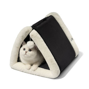 Cama <span class=keywords><strong>Triangular</strong></span> súper suave plegable personalizada de lujo para gatos, conveniente para almacenar animales pequeños, camas para cachorros y perros - Product Image 1