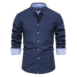 Camisa Casual Entallada para Hombre, Nueva Llegada 2026, 100% Algodón Satinado, Ecológica, Antiarrugas, Secado Rápido, Color Sólido, Manga Larga - Product Image 3