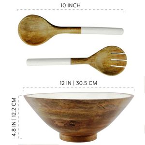 Cucharas de madera Mango Madera Ensalada Servidores Juego de 2 SERVIDOR DE ENSALADA DE MADERA JUEGO DE 2 HECHO A MANO ÚNICO KETCHENWAR - Product Image 2