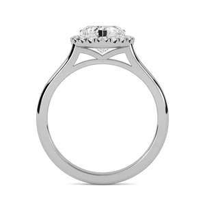 Bague de fiançailles halo en diamant taille cœur pour femme - Product Image 2