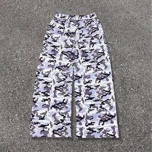 Wholesale Custom Cotton Camouflage Baggy Stacked Pants Men Premium French Terry Sweatpants - Product Image 1