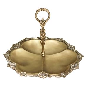 Bandeja de servicio chapada en latón de Metal para té, café, frutas secas, bandeja de servicio, diseño de lujo, bandeja de servicio para restaurante de Hotel - Product Image 1