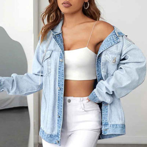 Vente en gros en Europe et en Amérique de vestes en jean avec logo personnalisé veste en jean 2024 délavée à l'acide pour femmes Offre Spéciale - Product Image 5