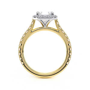 Anillo de compromiso de diamante cultivado en laboratorio con corte Asscher para mujer, banda halo pavé, 2.15 CTW, oro macizo de 14k chapado en rodio, para aniversario de bodas - Product Image 6