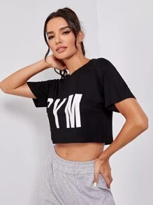 Top corto de talla grande de algodón 100% transpirable de alta calidad con logotipo personalizado para mujer, camisetas lisas con diamantes de imitación abullonados en blanco - Product Image 4