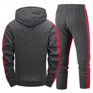 Ensembles de survêtements à capuche pour hommes pullover grande taille hiver couleur unie et motif survêtement hommes vente en gros - Product Image 2