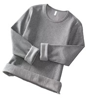 Chemise de base thermique doublée en polaire pour homme, personnalisable par OEM, épaisse, chaude pour l'hiver, coupe régulière, manches longues, col rond, fil teint
