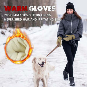 Custom Durability Cowhide <b>Leather</b> Adjustable <b>Strips</b> Increase Grip Driver Outdoor Winter Warm Lining Work Breathable Gloves - Product Image 2