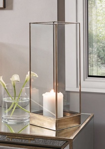 Bougeoir élégant en métal en laiton doré Design de lanterne pour la décoration de la maison Mariages/Événements Chandelier de Noël Pilier Haut - Product Image 2