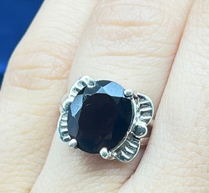 Anillo de cuarzo ahumado de Plata de Ley 925 para mujer, Natural piedra preciosa de cuarzo ahumado, corte ovalado, elegante anillo de compromiso de plata para fiestas - Product Image 1