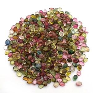 Cabochon de pierres précieuses en vrac ovale 2-12mm Multi Tourmaline naturelle pour la fabrication de bijoux avec certificat IGI - Product Image 5