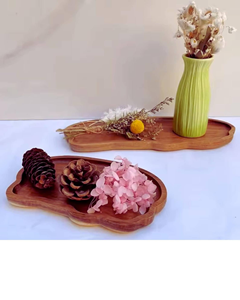 Bandeja de Servir Rectangular Clásica de Madera Natural, Hecha a Mano por Artesanos, Ecológica, Personalizada y Pulida, de Alta Calidad, Ideal para Bodas - Product Image 6