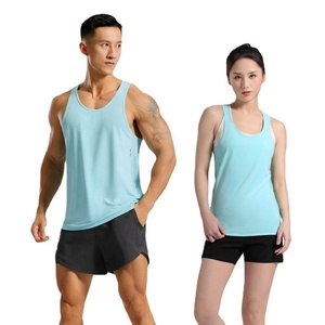 High Quality Polyester/Cotton Casual V-neck Six Color <b>Sports</b> <b>Vest</b> Custom Breathable Knitted Fabric Front Logo 180g <b>Men</b> Tank Top - Product Image 5