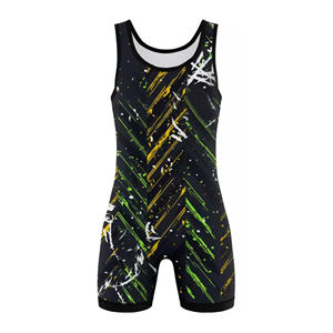 Coupe confortable Impression entièrement personnalisée Singlet de lutte Tissu de qualité supérieure Singlet de lutte fabriqué - Product Image 2