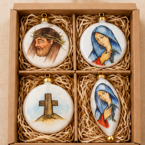 Ornements de Noël peints à la main, décorations religieuses chrétiennes, Jésus, Vierge Marie, croix, décorations suspendues pour l'arbre de Noël - Product Image 5