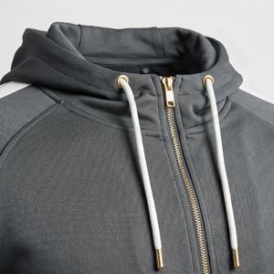 Ensemble de survêtement 2 pièces pour homme en molleton technique uni à manches longues 100% coton de haute qualité Vêtements de sport d'hiver - Product Image 4