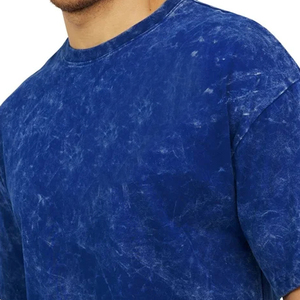 Custom Vintage Tee Streetwear Heavyweight Cotton <b>Drop</b> Shoulder Dtg Faded Stone <b>Acid</b> Wash Boxy Cropped T Shirt for Men - Product Image 3