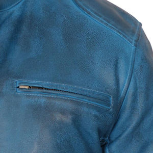 แจ็กเก็ตหนังแท้สำหรับผู้ชายเสื้อแจ็กเก็ตมอเตอร์ไซค์ลายนูนสำหรับผู้ชาย - Product Image 5