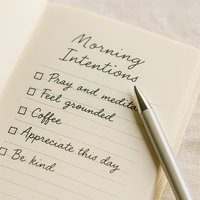 Journal en lin A5 LABON Morning Still, carnet relié pour des routines matinales pleines de pleine conscience, la gratitude et une réflexion douce