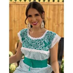 Chemise de nuit en coton brodée pour femmes, manches courtes, bordure en dentelle, robe de nuit à imprimé floral, vêtements de détente longs pour femmes - Product Image 3