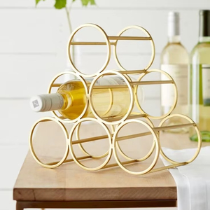 Porte-bouteille en fer pour la décoration de la cuisine, alliant l'art métallique à la fonctionnalité quotidienne - Product Image 1