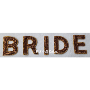 Bordado antiguo de Zari con diseño diferente de cuentas para el nombre de la novia en diseño creativo para mayorista y fabricación - Product Image 1