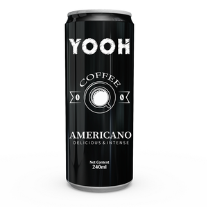 ยูฮ 2023 เครื่องดื่มยอดเยี่ยม กาแฟอเมริกาโน่ RTD 240 มล. รสหวานน้ำตาล กระป๋องทรงเพรียว เกรด 1 ความหวาน 15 บริกซ์ เมล็ดกาแฟสด 100% - Product Image 1