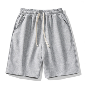 Shorts en coton personnalisés à taille élastique pour hommes, broderie en gros, mélange de coton et polyester, décontracté, livraison DDP en coton éponge français - Product Image 2