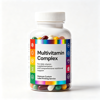 Haoxuan ODM Çoklu Vitamin Şişe Etiketleri Renkli PET UV Baskılı Su Geçirmez Etiketler Sağlık Ürünleri Paketleme Çözümleri için