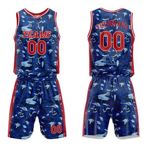 Uniforme de baloncesto por sublimación personalizado COSH, tela de poliéster, diseño de cuello en V, nombre y número de equipo impreso, ropa de baloncesto juvenil - Product Image 1