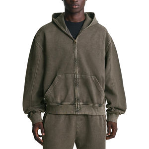 2025 derniers fabricants de logo personnalisé brodés de haute qualité 100% coton sweat à capuche surdimensionné Streetwear sweats à capuche éponge française - Product Image 6