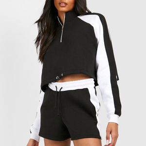 Ensemble survêtement femme personnalisé avec logo, deux pièces, sweat à capuche et pantalon de jogging, 100% coton molletonné, séchage rapide, style streetwear, hiver, haute qualité - Product Image 3