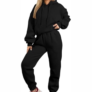 Nuevo 2025, conjuntos de chándal con capucha para mujer de la mejor calidad, ropa estampada de peso pesado con pantalón, características de talla grande - Product Image 1
